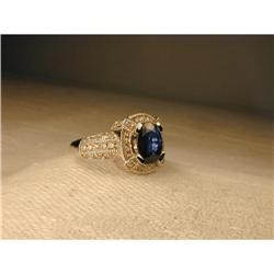 Estate 14K WG Diamond 1 Carat Sapphire Ring #1181084