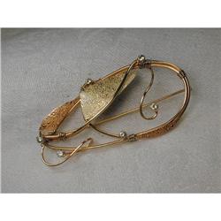 Estate Pink Rose 14K Nancy Adam Diamond Brooch #1181085