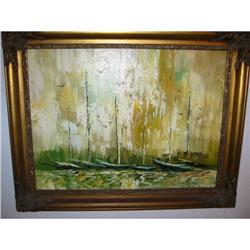 signed vintage nautical painting!  #1181245