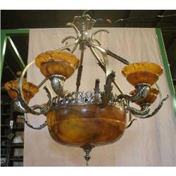 Five tulips alabaster stone chandelier #1181271
