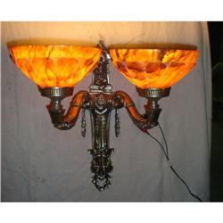 A pair of alabaster and bronze sconces #1181286