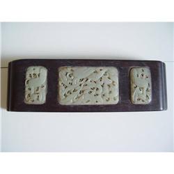 Chinese carved jade & Hardwood Table #1181297