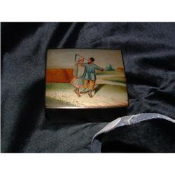 Antique Russian Paper Mache Lacquer Box #1181316