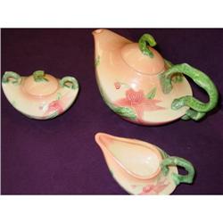 Hull Woodland Teapot Sugar and Creamer #1193945