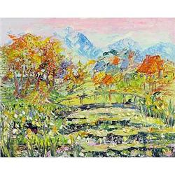 "At Himalayas Foot" great impressionism oil #1193946