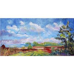 "Sunny day" oil in impressionism style. #1193948