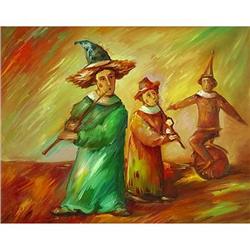 Funny "Buffoons" impressionism oil  #1193956