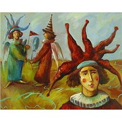 Funny "Clown and wooden small angels" #1193958