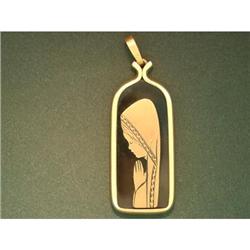 Vintage Deco Praying Saint 18k Y Gold Pendant #1193980