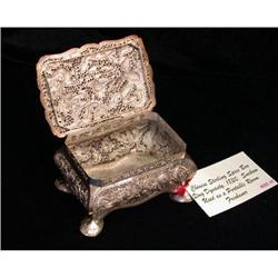 Antique Qing Chinese Sterling Silver Spice Box #1194011