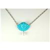 Image 1 : 18K NECKLACE TURQUOISE CAMEO CHERUB w PEARL #1194073