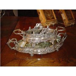 Antique Silverplate Jardiniere with Mirrored #1194654