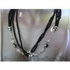 Image 1 : RHJ Long Length Black Bead Necklace w/ SS  #1207069