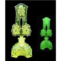 Czech Bohemian VASELINE Intaglio Perfume Bottle#1207083