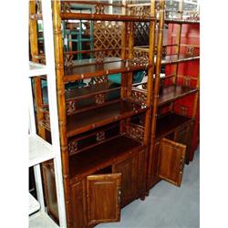 Excellent Chinese Qing Dy. Bamboo Bookshelf #1207378