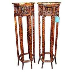 Chinese Qing Dy. Bamboo Flowerpot Pedestal  #1207394