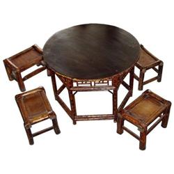 Excellent Chinese Qing Dy. Bamboo Dining Table #1207395