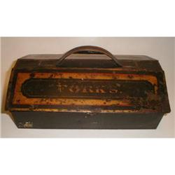 WONDERFUL 19TH CENTURY PAINT DECORATED TOLE #1207423