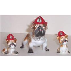  English Bulldog Firemen Figurine Trio   #1207430