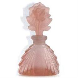 Pink Satin Glass Rose Stopper Perfume Bottle #1207431