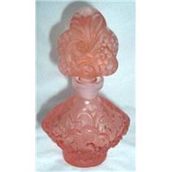 Czech Hand Made Pink Satin Glass Perfume  #1207562