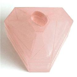 Machine Age Pink Satin Glass Deco Powder Jar #1207637