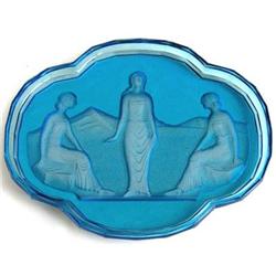 Egyptian IntaglioCut Blue Glass Vanity Tray #1207662