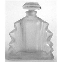 Satin Art Deco Glass Stepped Perfume Bottle #1207676