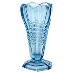 Ice Blue Depression Glass Chevron Vase #1207686