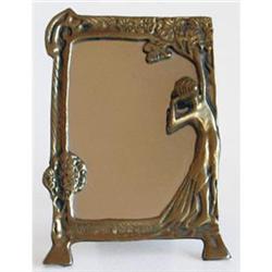Bronze Art Nouveau Deco Figural Vanity Mirror #1207691