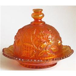 Imperial Carnival Glass LUSTRE ROSE Butter Dish#1207700