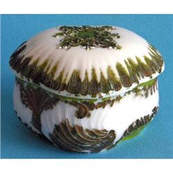 McKee Opaline Milk Glass Decorated Powder Jar #1207735