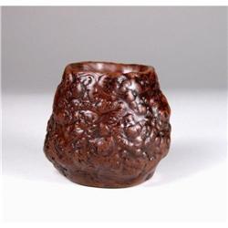 Chinese burl wood brush washer, 19th century #1207834