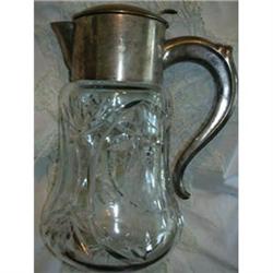 Victorian Silver Plate  Etched & cut glass Wine#1207883