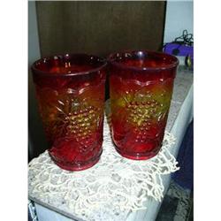 A Pair of Amberina Water Tumblers... #1207907