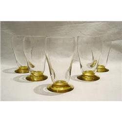 5 Art Deco glasses graved with Acid #1207983