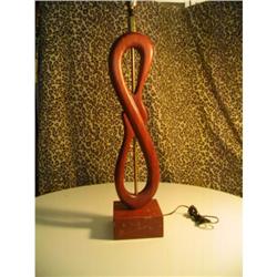 60s Tall sculpture Teak Lamp  #1207994