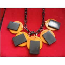 Geometric Dangle Tested Bakelite Boho Necklace #1207997