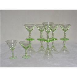 12 Green stemmed glasses  #1208033