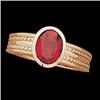 Image 1 : 14k Gold Band Style Ring Oval GARNET 2.50 CTS! #1213402