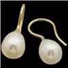 Image 1 : 14k Gold EARRINGS  DANGLING  WHITE PEARL #1213418