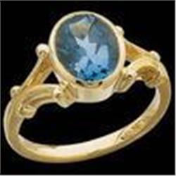 14k Gold Ring London BLUE TOPAZ 2.50 CTS! #1213433