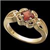 Image 1 : 14k Gold Ring PRINCESS Cut GARNET  #1213441