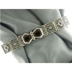 Filigree Bracelet GARNETS  DIAMONDS! #1213446