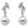 Image 1 : White Gold Earrings PEARL w DIAMONDS #1213462