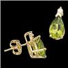 Image 1 : 14k Gold Earrings PERIDOT w DIAMOND #1213484