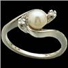 Image 1 : WHITEGold Ring PEARL w DIAMONDS #1213489