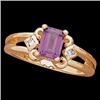 Image 1 : 14k Gold Ring  AMETHYST w Diamonds #1213499
