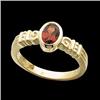 Image 1 : 14k Gold Ring Oval GARNET 1 CARAT #1213501