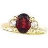 Image 1 : 14k Gold Ring  GARNET w DIAMONDS #1213505